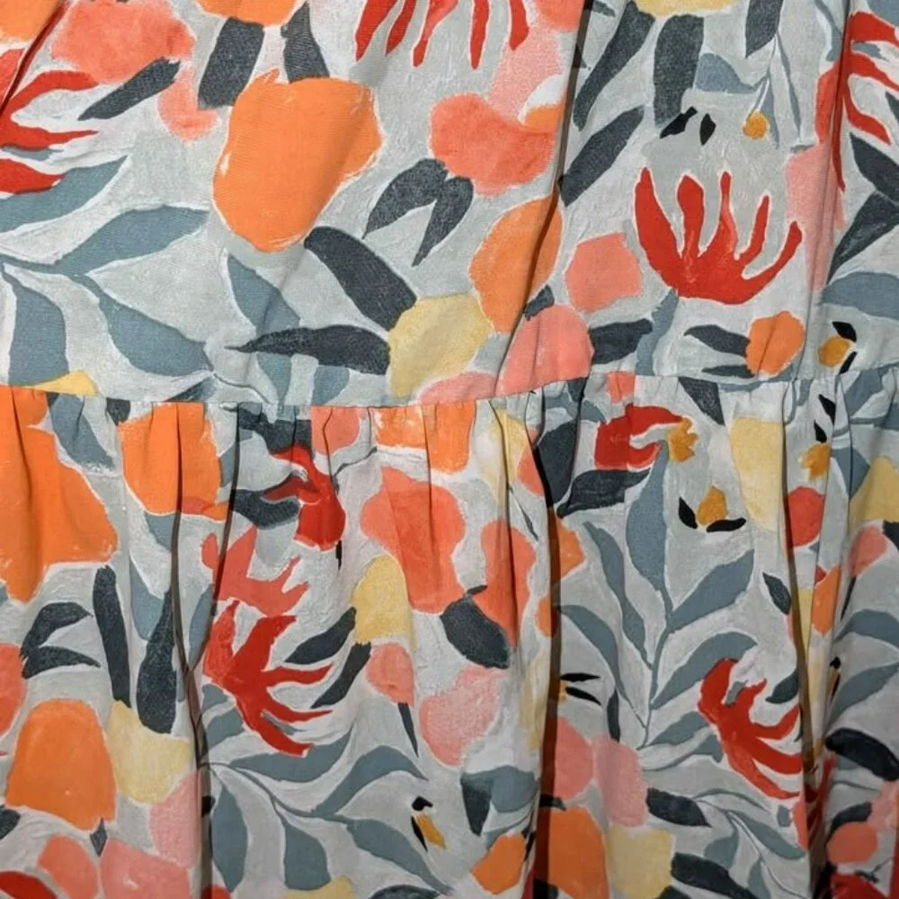 Not Available Entro Floral Maxi Dress Small Boho Ruched Waist Elastic - Picture 3 of 9